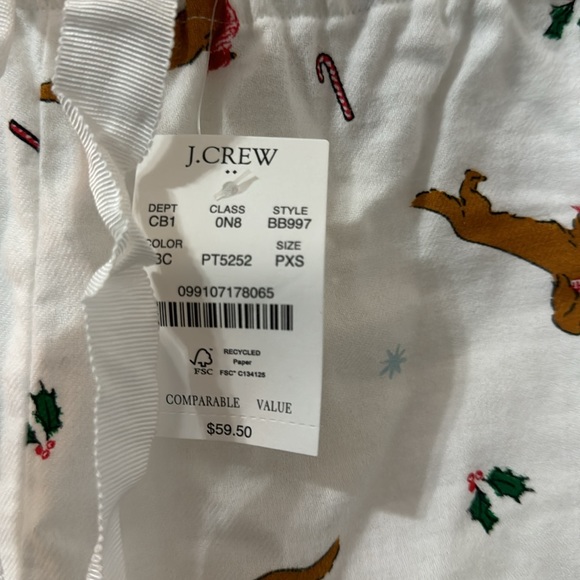 NWT J. Crew Factory flannel pajama pants, size XS petite, cute holiday dogs 🐶 - Picture 6 of 8